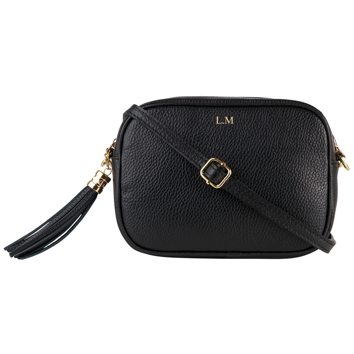 Amelia Crossbody Messenger Bag Black GLITZ N PIECES