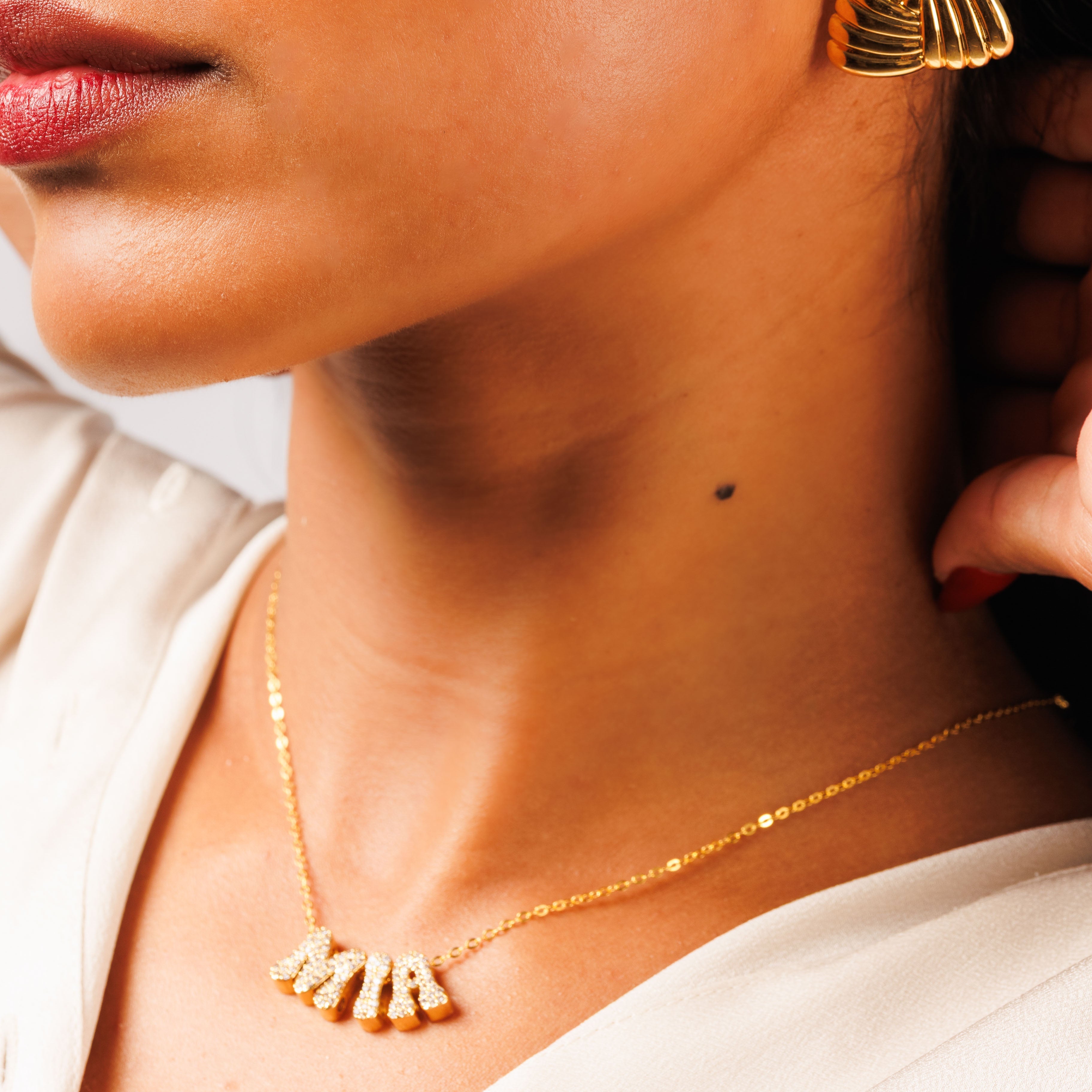 The Personalised Diamanté Bubble Name Necklace - GLITZ N PIECES