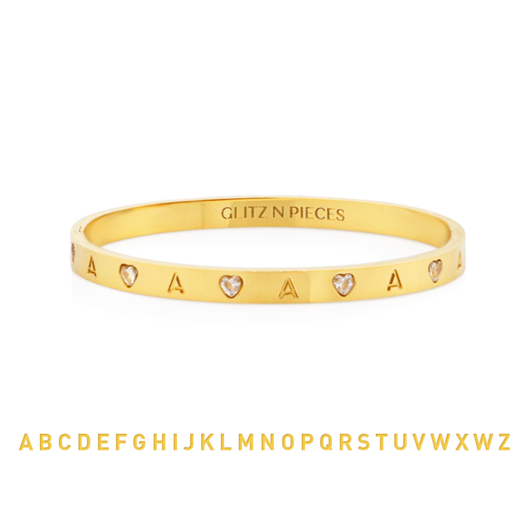 Custom Classic Initial Bracelet - Gold - GLITZ N PIECES