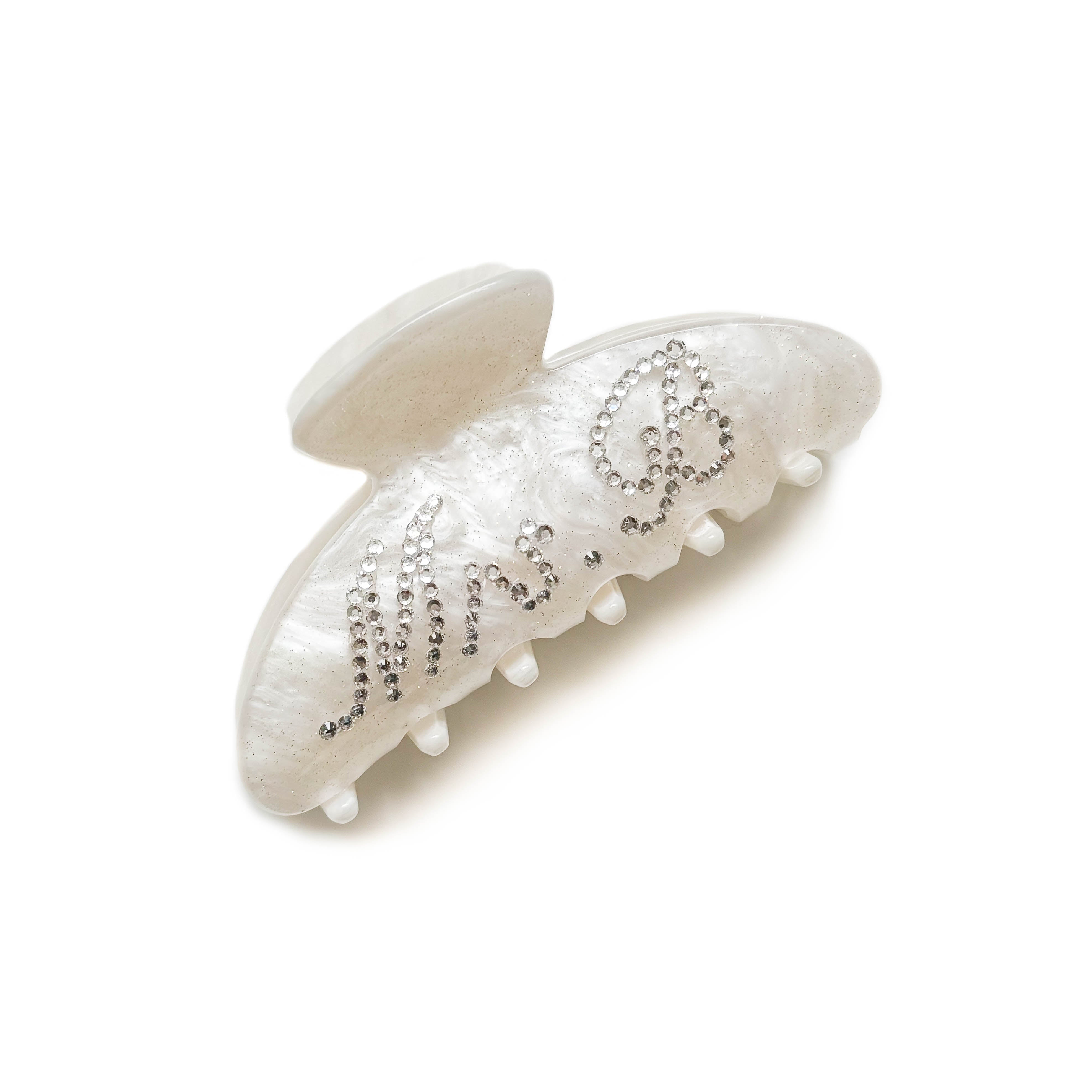 Custom Hair Claw Clip - Cream - GLITZ N PIECES