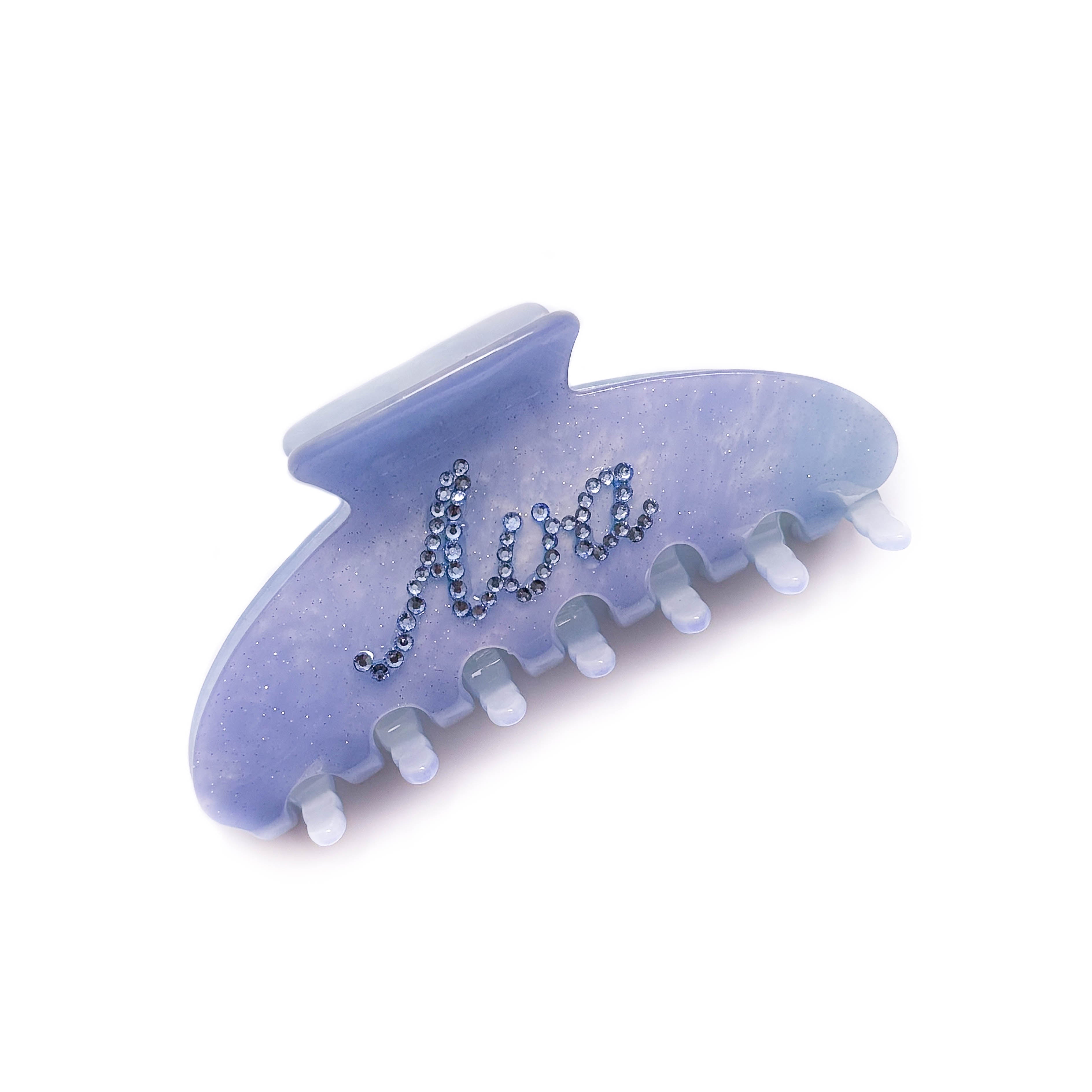 Custom Unicorn Hair Claw Clip - Aqua Blue & Purple - GLITZ N PIECES