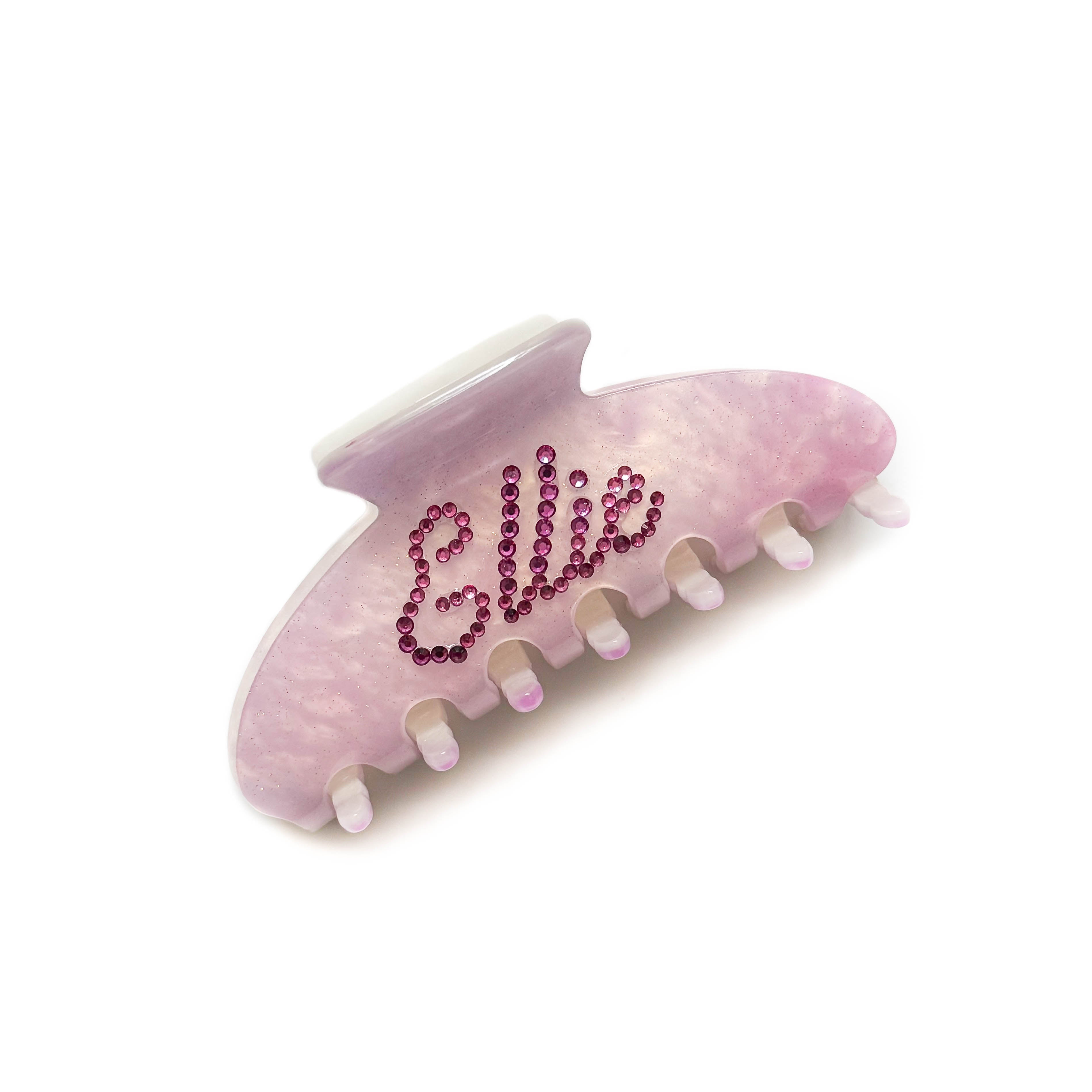 Custom Unicorn Hair Claw Clip - Cream & Pink - GLITZ N PIECES