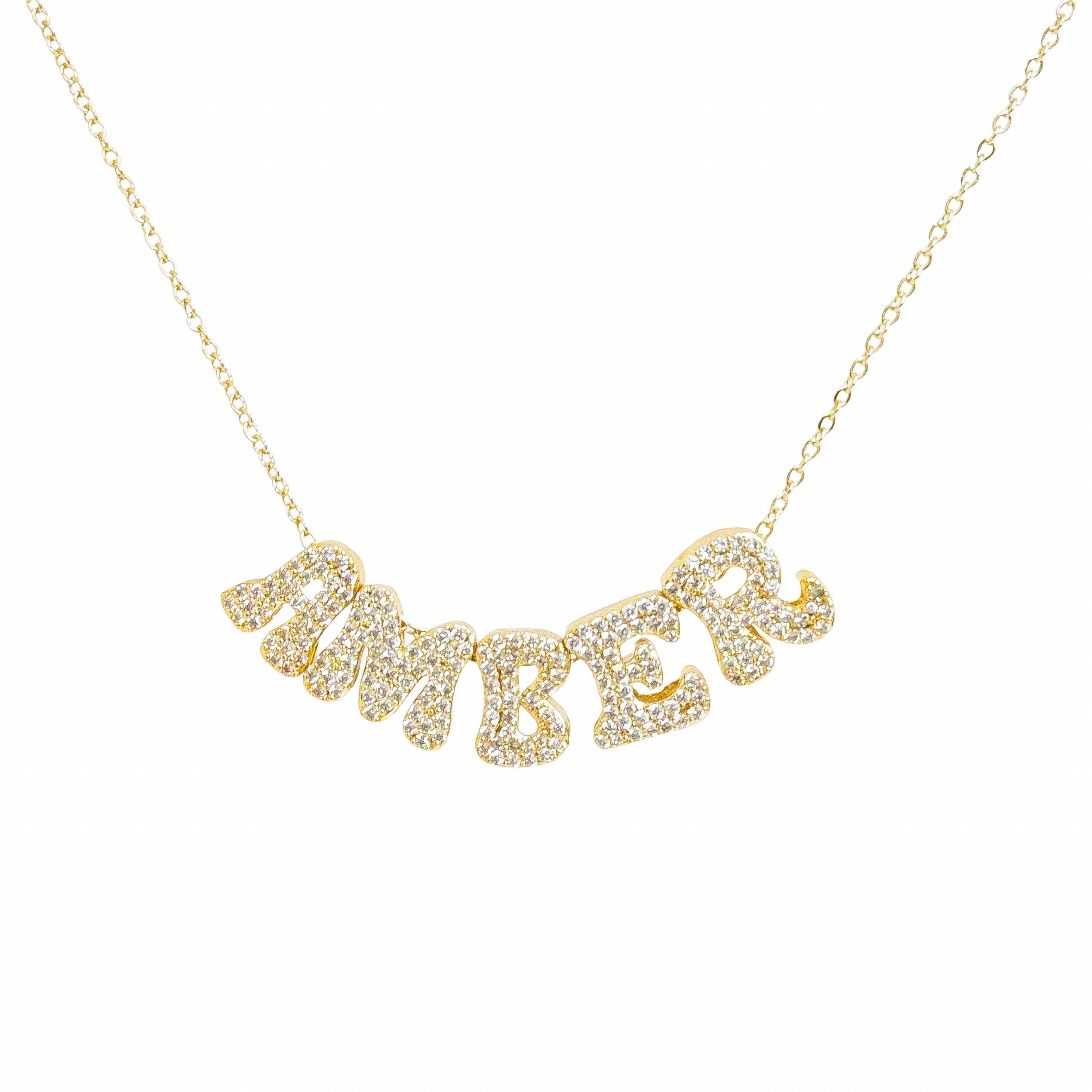 The Personalised Diamanté Bubble Name Necklace - GLITZ N PIECES