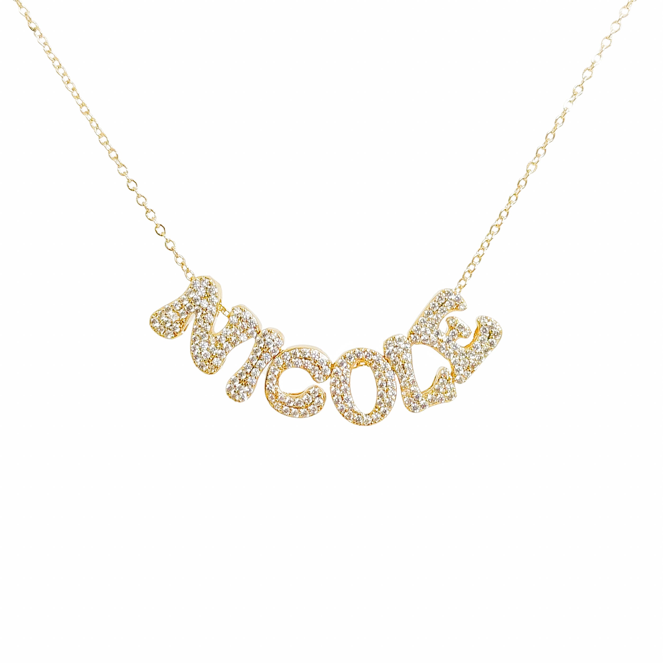 The Personalised Diamanté Bubble Name Necklace - GLITZ N PIECES