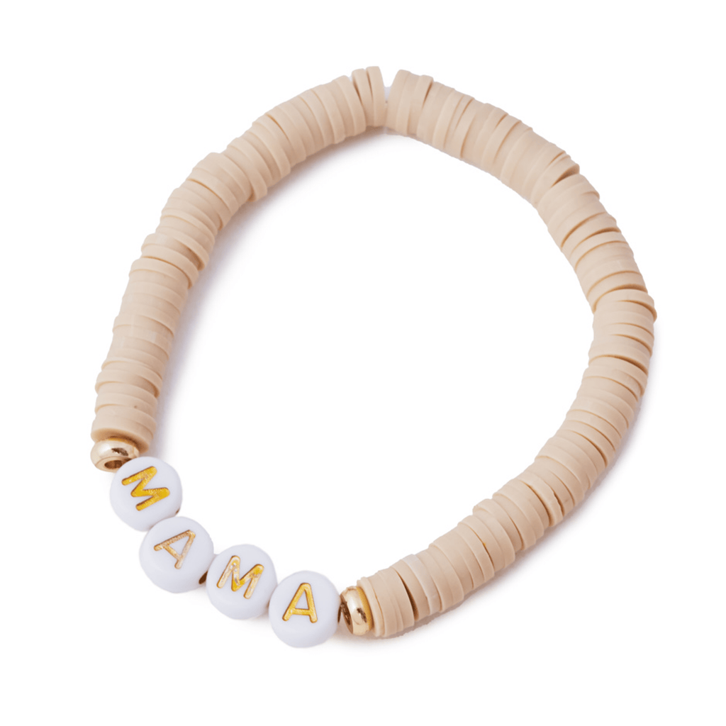 Personalised Friendship Bracelet Mocha - Gold & White - GLITZ N PIECES