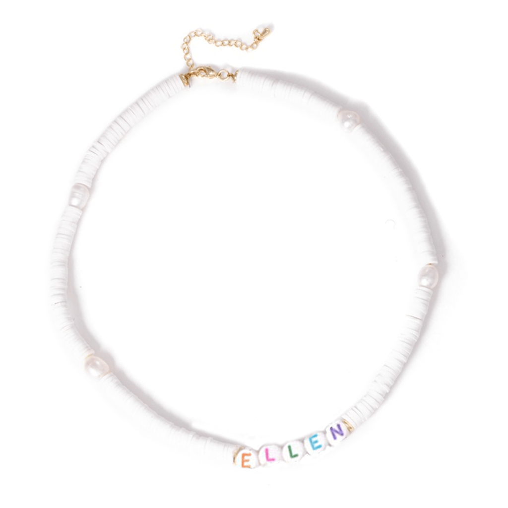 Personalised Friendship Necklace - White & Multicoloured - GLITZ N PIECES