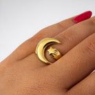Moon & Star Statement Ring - GLITZ N PIECES