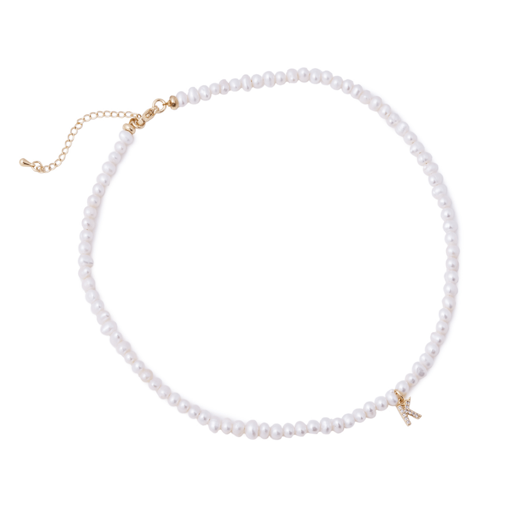 Personalised Friendship Necklace Pearl - Diamante - GLITZ N PIECES