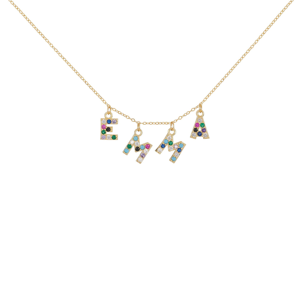 Personalised Rainbow Necklace - GLITZ N PIECES