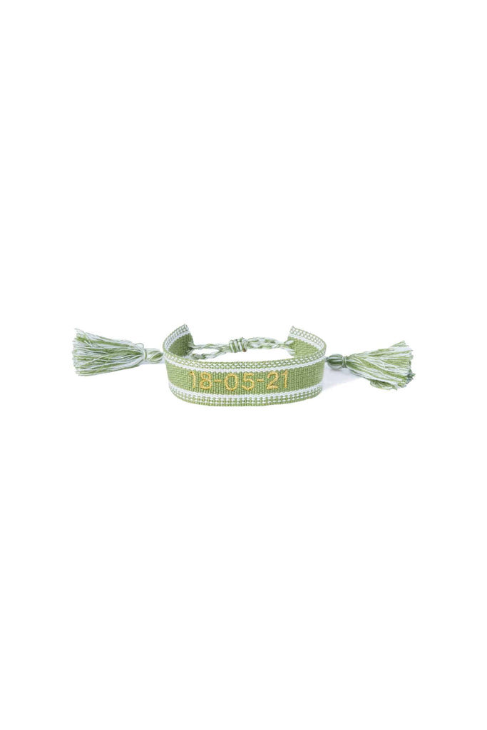 Personalised Woven Bracelet - Green - GLITZ N PIECES