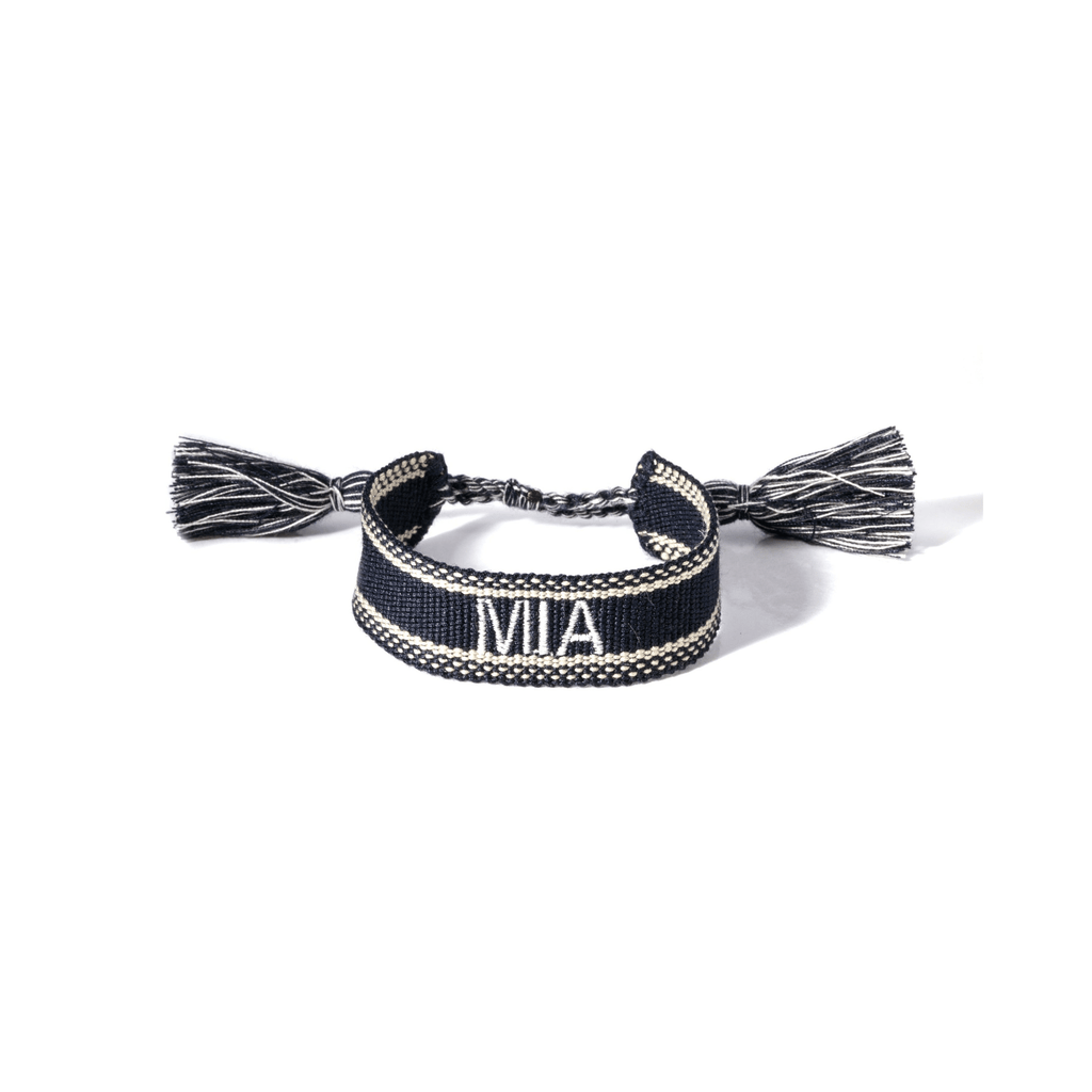 Personalised Woven Bracelet - Navy - GLITZ N PIECES